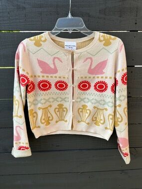 Willow & Wind swan harp button down cardigan small